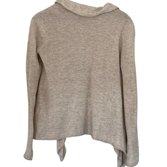 Zara Tan/Neutral Cotton/Angora Blend Long Sleeve Ruffle Open Cardigan Sweater S - Picture 4 of 12